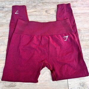Gymshark Vital Seamless 2.0 Leggings Burgundy Red Marl High Rise L Pink Sculpt